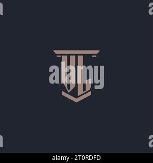 VL initial monogram logo with pillar style design Stock Vector
