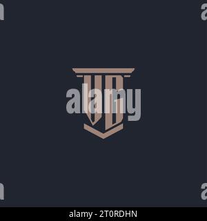 VG initial monogram logo with pillar style design Stock Vector