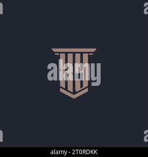 XY initial monogram logo with pillar style design Stock Vector
