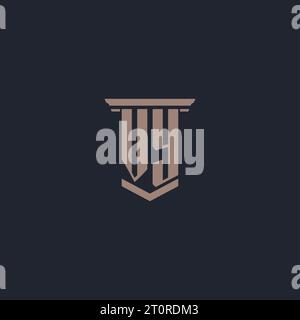 VY initial monogram logo with pillar style design Stock Vector