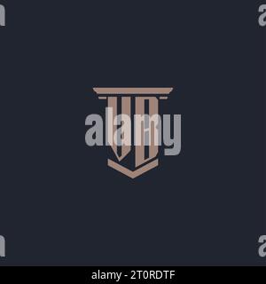 VB initial monogram logo with pillar style design Stock Vector