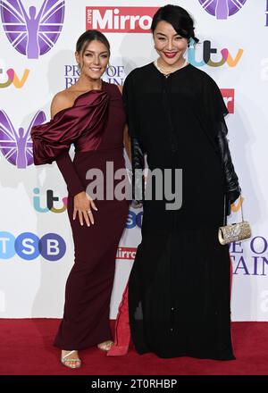 London, UK. October 8th, 2023. Jowita Przystal and Nancy Xu arriving at the Pride of Britain Awards 2023, Grosvenor House Hotel, London. Credit: Doug Peters/EMPICS/Alamy Live News Stock Photo