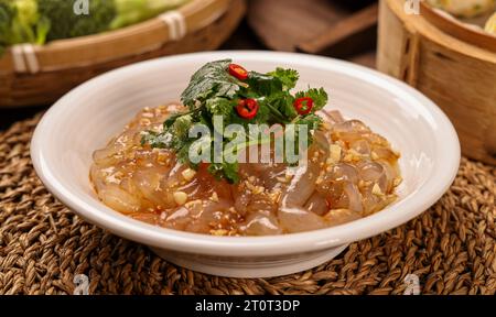 Tossed Mung Clear Noodles in Sauce Stock Photo