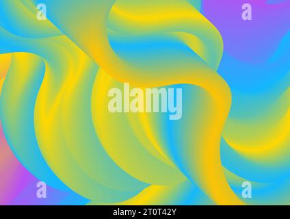 Colorful 3d flowing liquid waves abstract background. Elegant vector design Stock Vector