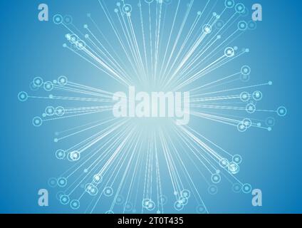Blue concept connection lines abstract futuristic background. Vector illustration Stock Vector