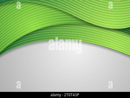 Bright green waves abstract corporate vector background Stock Vector