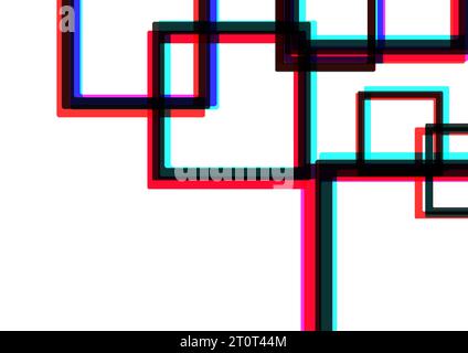 Retro 3d squares abstract geometric background. Vector design Stock Vector