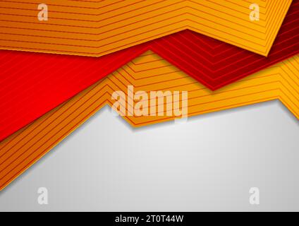 Red and orange geometric abstract corporate background. Vector design Stock Vector