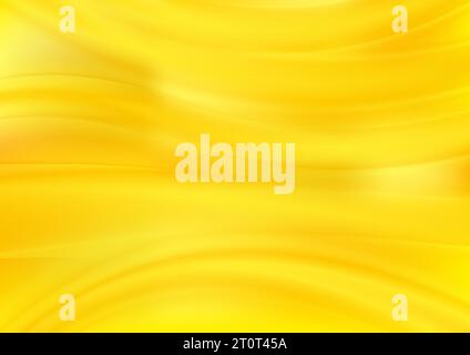 Bright yellow smooth blurred waves abstract background Stock Vector
