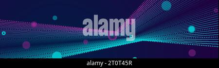 Blue and purple futuristic hi-tech modern banner design. Abstract vector background Stock Vector