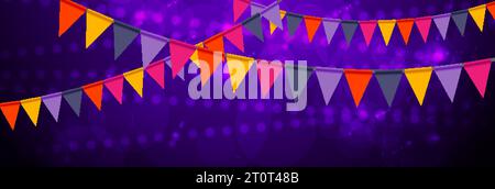 Party flags festival abstract background. Vector celebration banner design Stock Vector