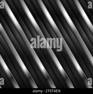 Black glossy and grey silver metallic stripes. Geometric tech abstract background. Vector design Stock Vector