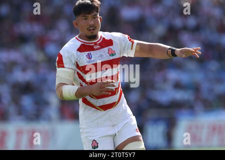 Japan's Kazuki Himeno during the 2023 Rugby World Cup Pool D match between Japan and Argentina at the Stade de la Beaujoire in Nantes, western France on October 8, 2023. Credit: Aki Nagao/AFLO/Alamy Live News Stock Photo