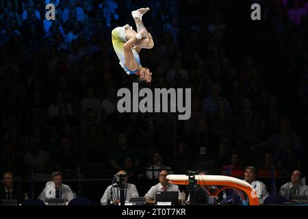 Antwerp, Belgium. 8th Oct, 2023. Nazar Chepurnyi (UKR), October 8, 2023 - Artistic Gymnastics : The 2023 Artistic Gymnastics World Championships, Men's Apparatu Vault Final at Sportpaleis Antwerpen in Antwerp, Belgium. Credit: MATSUO.K/AFLO SPORT/Alamy Live News Stock Photo