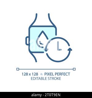 2D thin line blue smartwatch with water icon Stock Vector