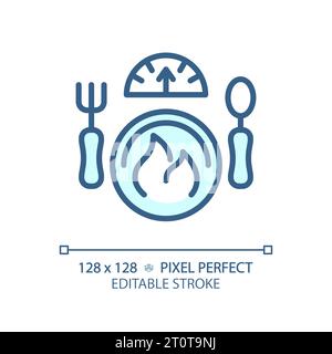 2D customizable thin line blue diet and weight icon Stock Vector
