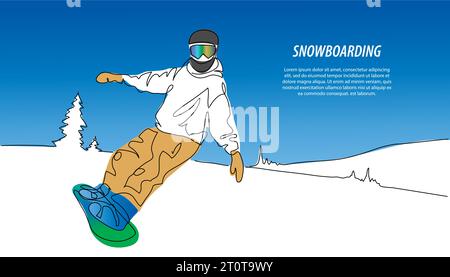 Snowboarding Freestyle Speed Line Drawing Sketch, Hand drawn Vector Outline  Artwork Stock Vector Image & Art - Alamy