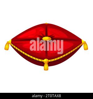 Red Royal award pillow. Vector illustration isolated on a white background Stock Vector