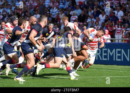 Japan's Siosaia Fifita during the 2023 Rugby World Cup Pool D match between Japan and Argentina at the Stade de la Beaujoire in Nantes, France on October 8, 2023. Credit: FAR EAST PRESS/AFLO/Alamy Live News Stock Photo