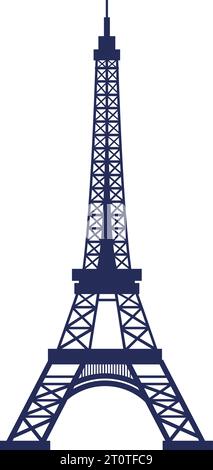 Simple colorful flat drawing of the French historical landmark monument of the EIFFEL TOWER, PARIS Stock Vector