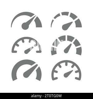 Speed performance gauge meter. Colorful speedometer with arrow needle vector icon. Stock Vector