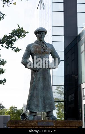 At Corby, England, a memorial statue to the steel workers who