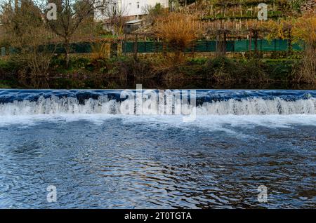 view of the Arnoia river in Allariz. Province of Ourense. Galicia, Spain. Stock Photo