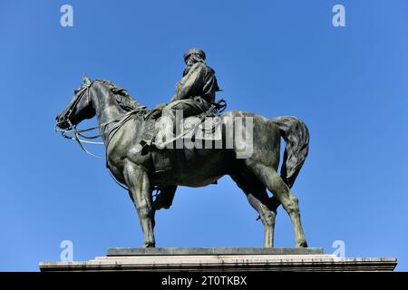 Genoa, Pertini square. Monument to Garibaldi Stock Photo