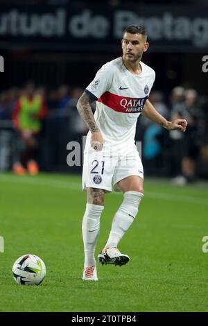 Rennes, France. 08th Oct, 2023. Lucas Hernandez of PSG during the French championship Ligue 1 football match between Stade Rennais (Rennes) and Paris Saint-Germain on October 8, 2023 at Roazhon Park in Rennes, France - Photo Jean Catuffe/DPPI Credit: DPPI Media/Alamy Live News Stock Photo