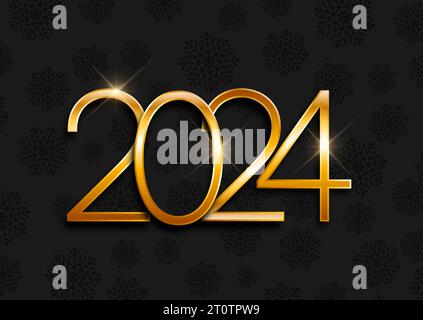 Elegant Happy New Year background with golden numbers design Stock Vector