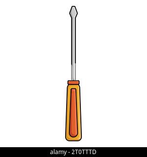screwdriver tool icon over white background vector illustration. Stock Vector