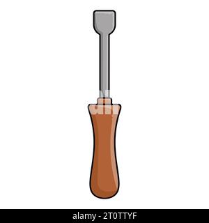 Screwdriver tool isolated icon vector illustration design graphic flat style shadow Stock Vector