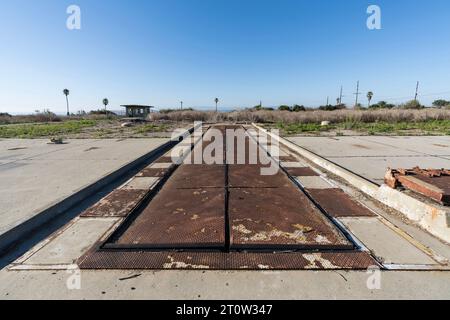 Old missile silo at Whites Point Nature Preserve Park in Los Angeles California. Stock Photo