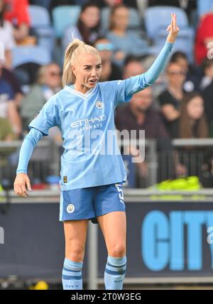 Alex Greenwood of Manchester City Women warms up ahead of the match ...