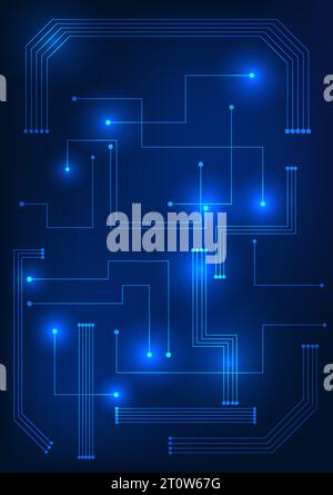Abstract technology background The dimensional overlapping technology circuit line elements are fascinating. Technology vector illustration, wallpaper Stock Vector