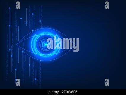 Iris scanning technology with technology elements and numerical code Media technology security system that uses eye verification to enter the data sys Stock Vector