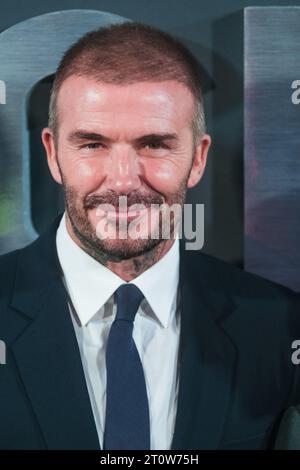 David Beckham photographed during the Premeire of Beckham Documentary at Curzon Mayfair in London, UK on 3 October 2023 . Picture by Julie Edwards. Stock Photo