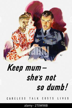 Keep Mum, World War II poster Stock Photo - Alamy