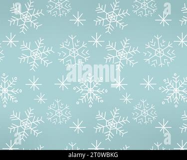 seamless pattern with snoflakes on blue background Stock Vector