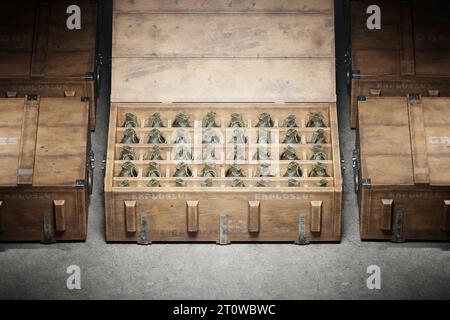 army box of ammunition with rocket-propelled grenade isolated Stock ...