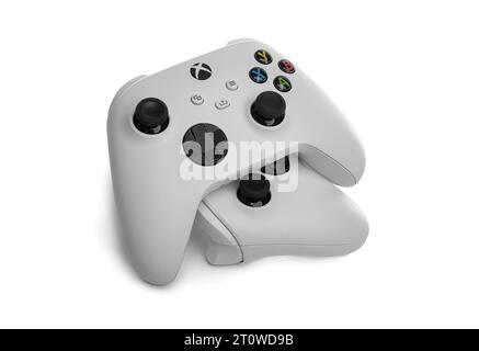 Microsoft Xbox Wireless Controller Robot White wireless gamepad Stock Photo