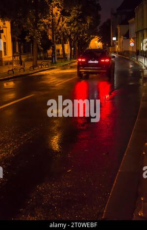 Street at night in Kaptol, Zagreb, Croatia Stock Photo