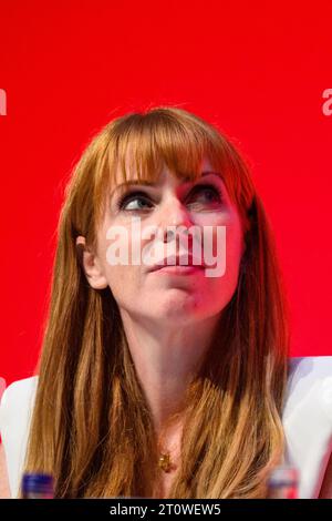 London, UK. 9 October 2023. Angela Rayner MP during the Labour Party Conference in Liverpool. Photo credit should read: Matt Crossick/Empics/Alamy Live News Stock Photo