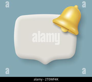 Reminder notification chat bubble with bell isolated on white background. Vector illustration. Eps 10. Stock Vector