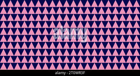 Geometric seamless pattern with triangles, pink and violet colours, vector illustration Stock Vector