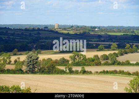View across to Pulloxhill from the old pit on Sundon Hills Stock Photo