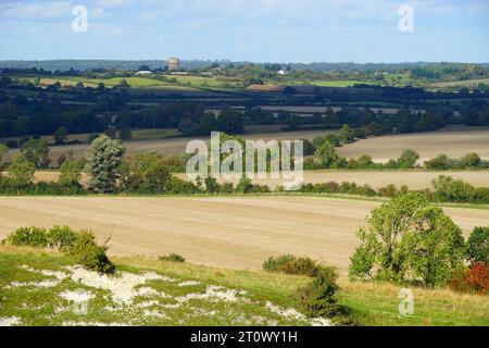 View across to Pulloxhill from the old pit on Sundon Hills Stock Photo