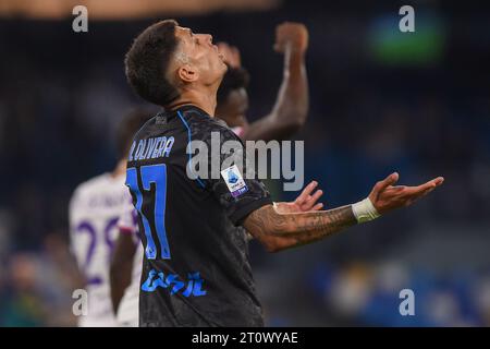 Naples, Italy. 8 Oct, 2023. Mathias Olivera of SSC Napoli looks dejected during the Serie A match between SSC Napoli and ACF Fiorentina at Stadio Diego Armando Maradona Naples Italy on 08 October 2023. Credit:Franco Romano/Alamy Live News Stock Photo