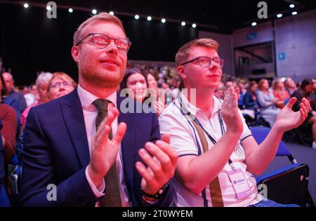 Liverpool, UK. , . Newly elected Scottish Labour MP, Michael Shanks, at the Labour Party Conference.Michael Shanks was elected Labour MP for Rutherglen and Hamilton West. Credit: Karl Black/Alamy Live News Stock Photo