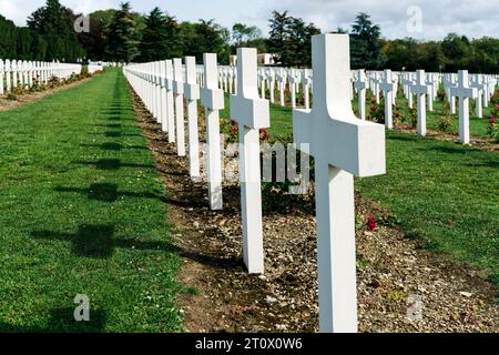 War graves at the Douaumont Ossuary near the Verdun battlefield Stock Photo